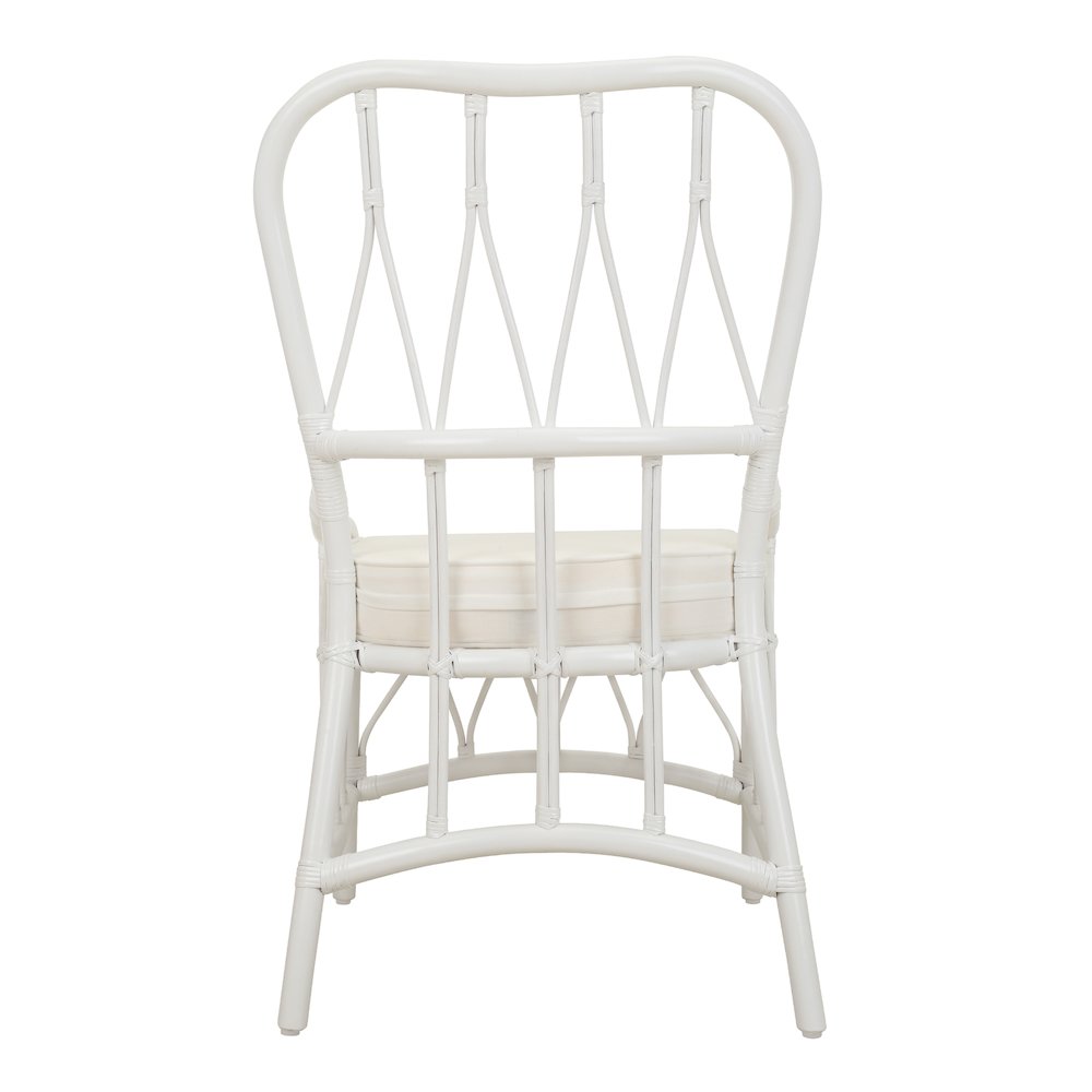 Ayanna Rattan Dining Side Chair - White. Picture 4