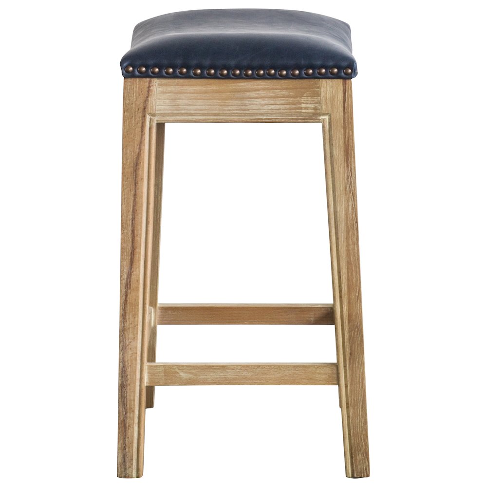 Bonded Leather Counter Stool, Vintage Blue. Picture 3