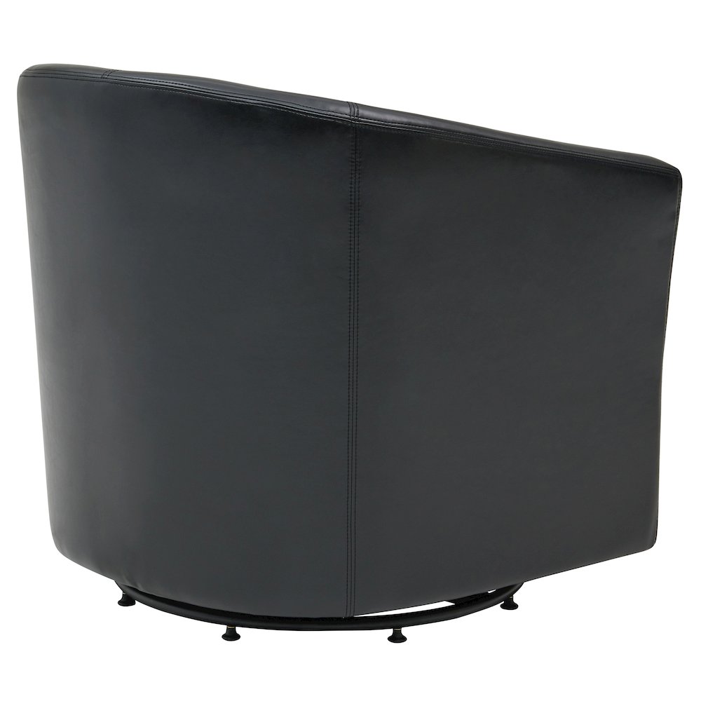 Hayden Bonded Leather Swivel Accent Arm Chair. Picture 4