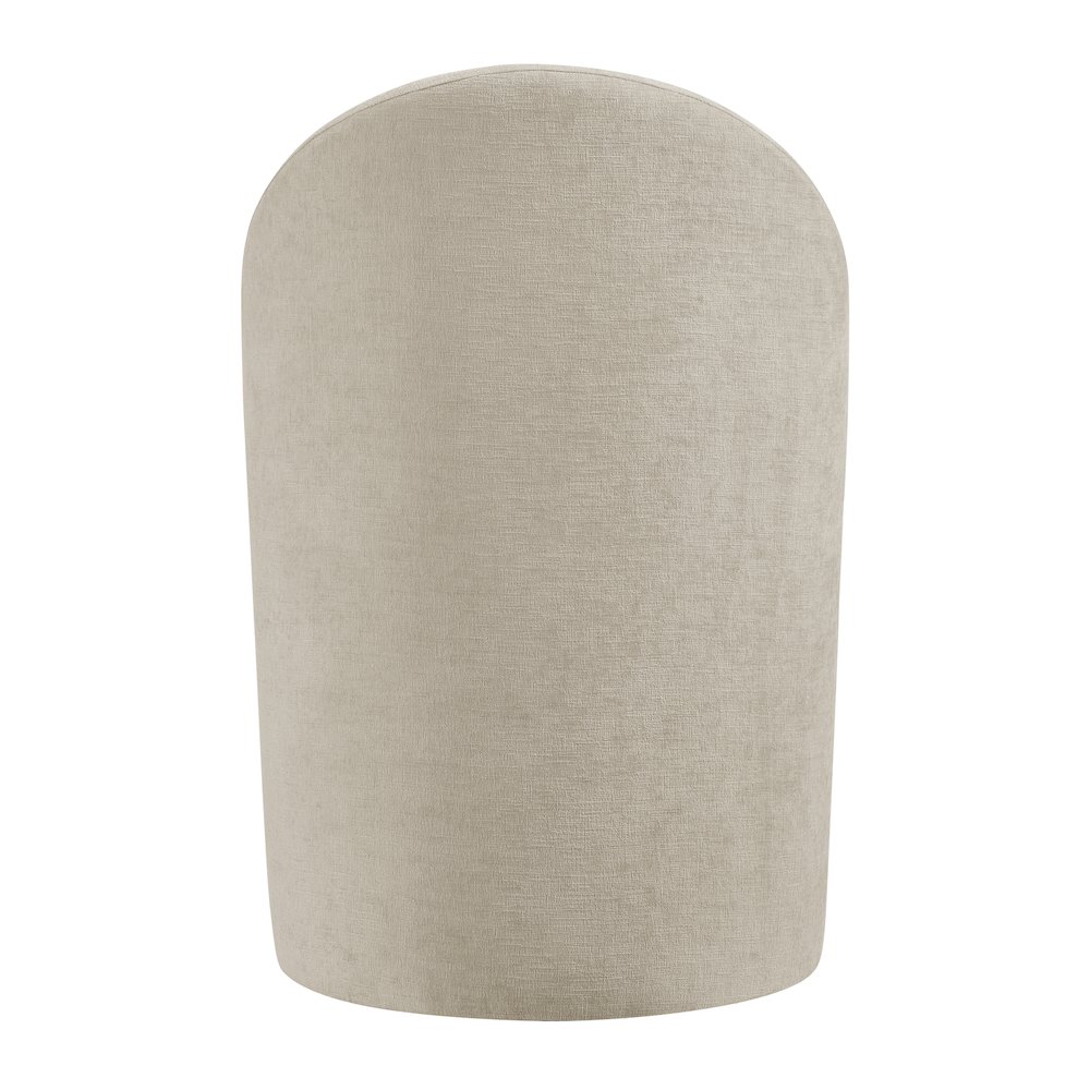 Cabrina Dining Side Chair w/ Casters - Millburry Beige Chenille. Picture 5