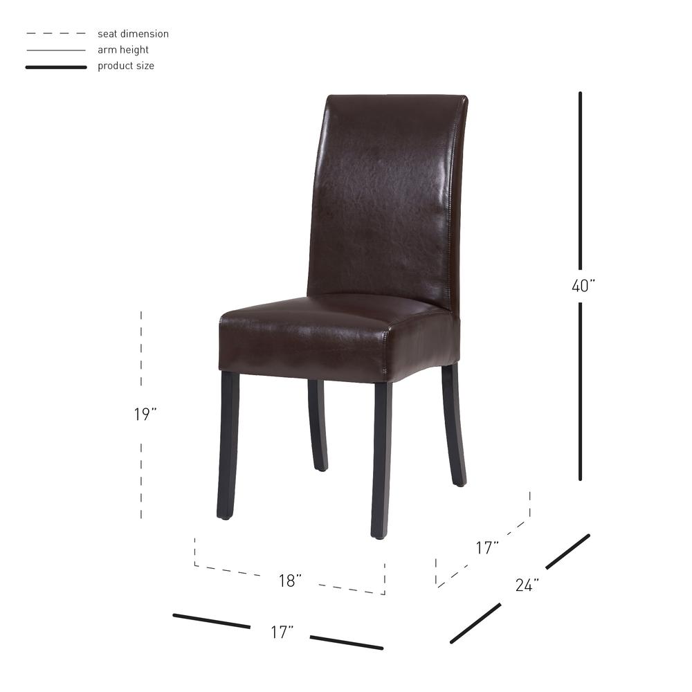 Leather Chair,Set of 2, Brown. Picture 7