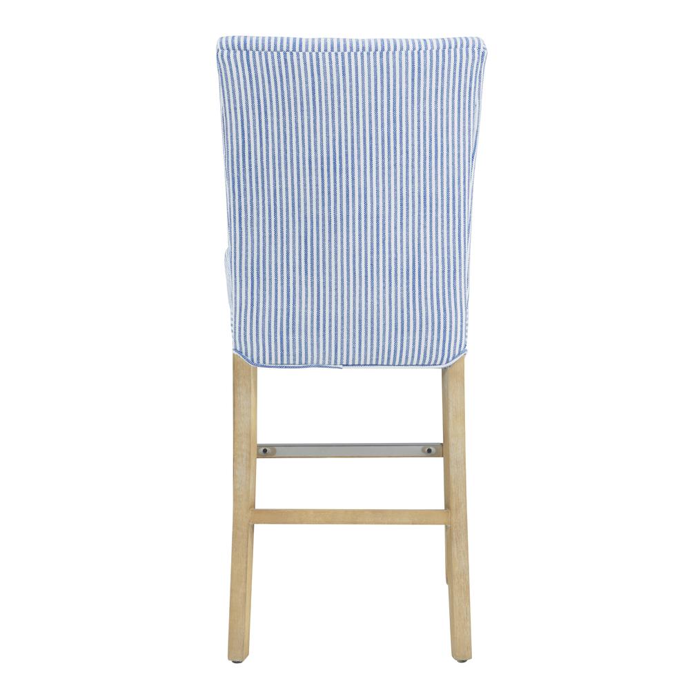 Fabric Counter Stool, Blue Stripes. Picture 4