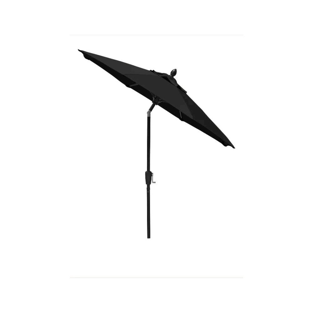 7.5' Oct Patio Umbrella 6 Rib Crank with Black Solution Dyed Poly Canopy. Picture 1