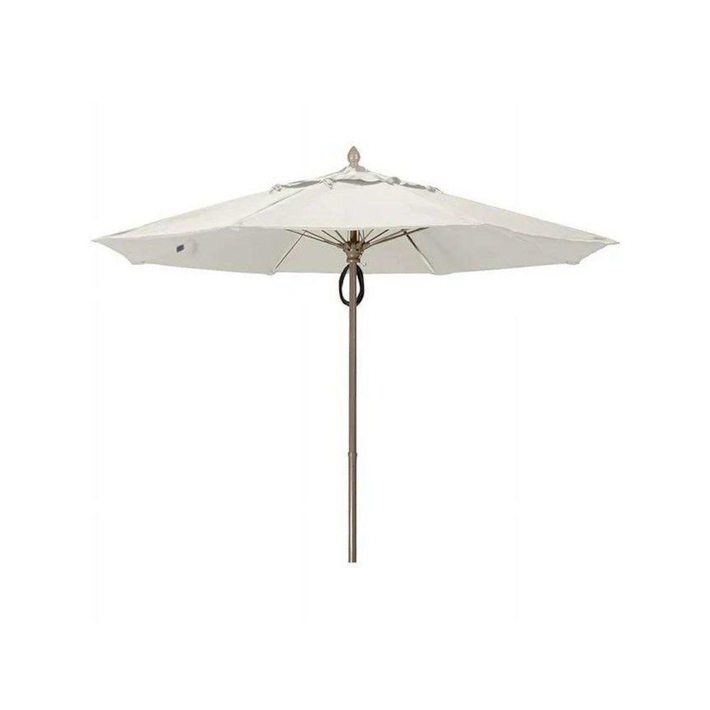 9' Oct Market 8 Rib with Natural White Marine Grade Solution Dyed Acrylic Canopy. Picture 1