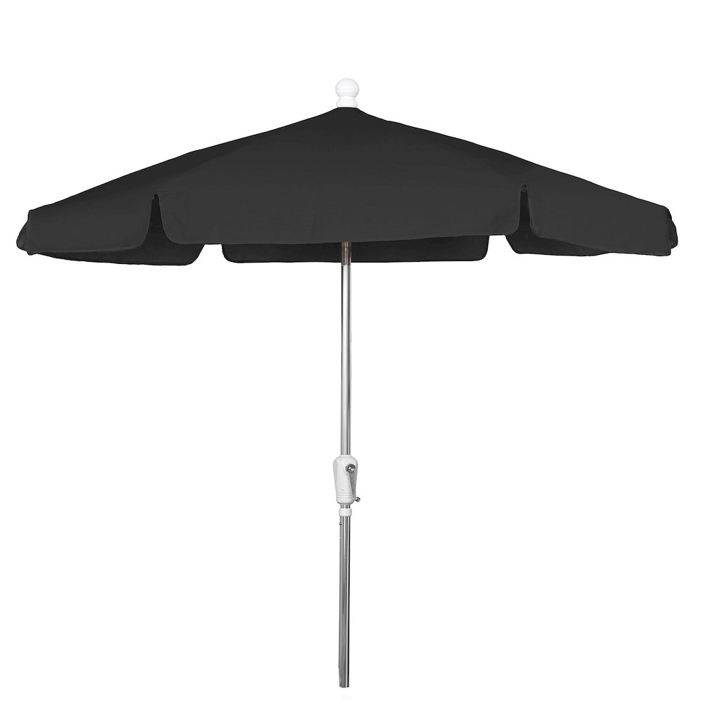 7.5' Hex Garden Umbrella 6 Rib Crank In Black Vinyl Coated Weave. Picture 3