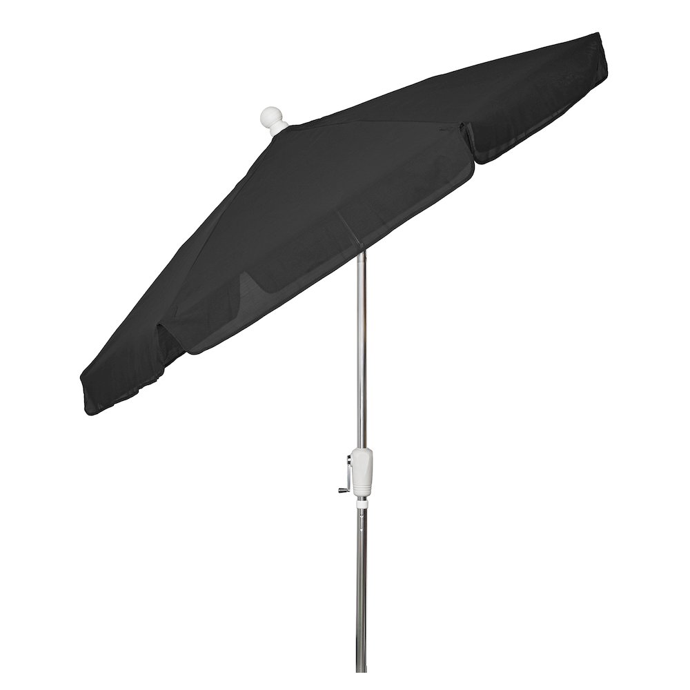 7.5' Hex Garden Umbrella 6 Rib Crank In Black Vinyl Coated Weave. Picture 1
