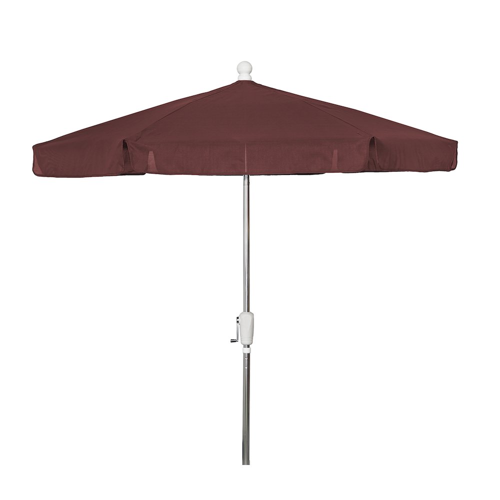 7.5' Hex Garden Umbrella 6 Rib Crank In Burgundy Vinyl Coated Weave. Picture 4