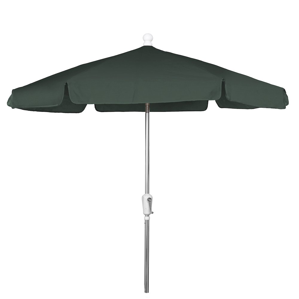 7.5' Hex Garden Umbrella 6 Rib Crank In Forest Green Vinyl Coated Weave. Picture 1