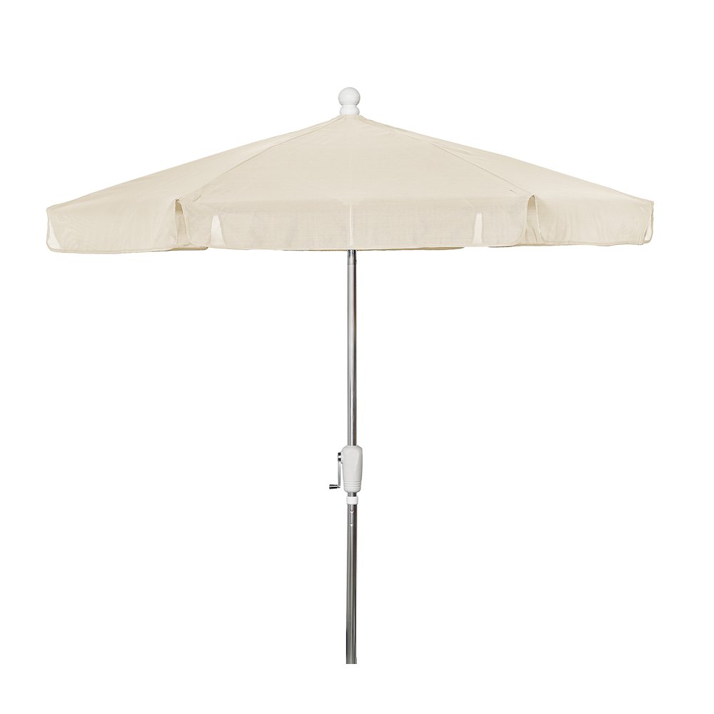7.5' Hex Garden Umbrella 6 Rib Crank In Natural Vinyl Coated Weave. Picture 2