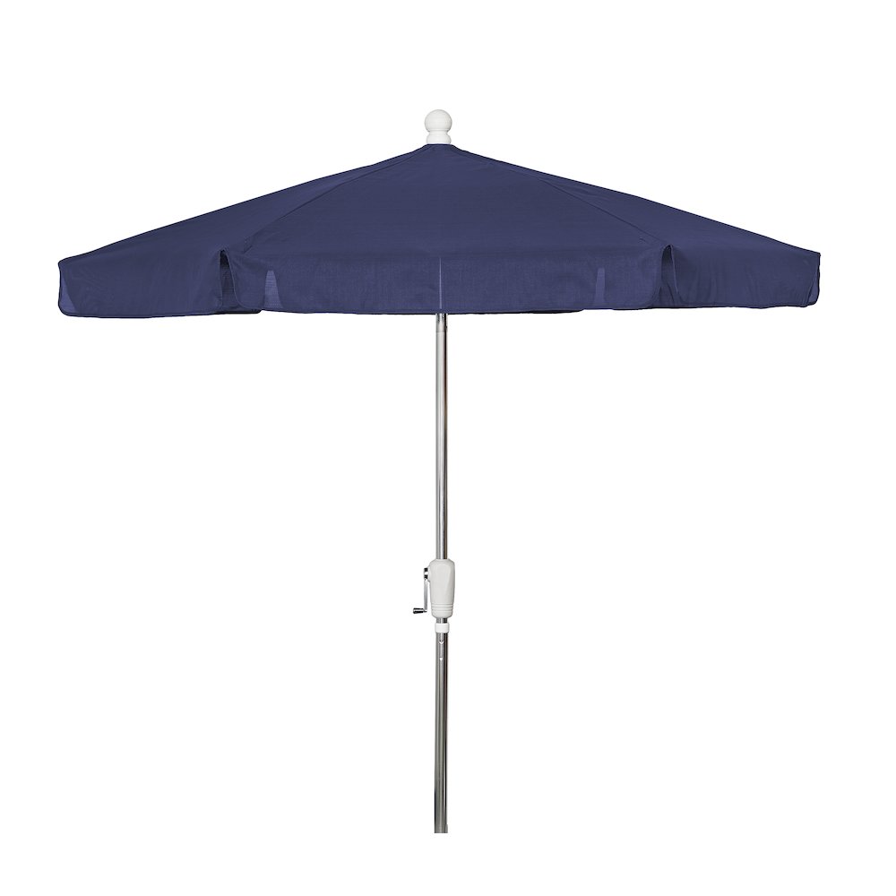 7.5' Hex Garden Umbrella 6 Rib Crank In Navy Blue Vinyl Coated Weave. Picture 3