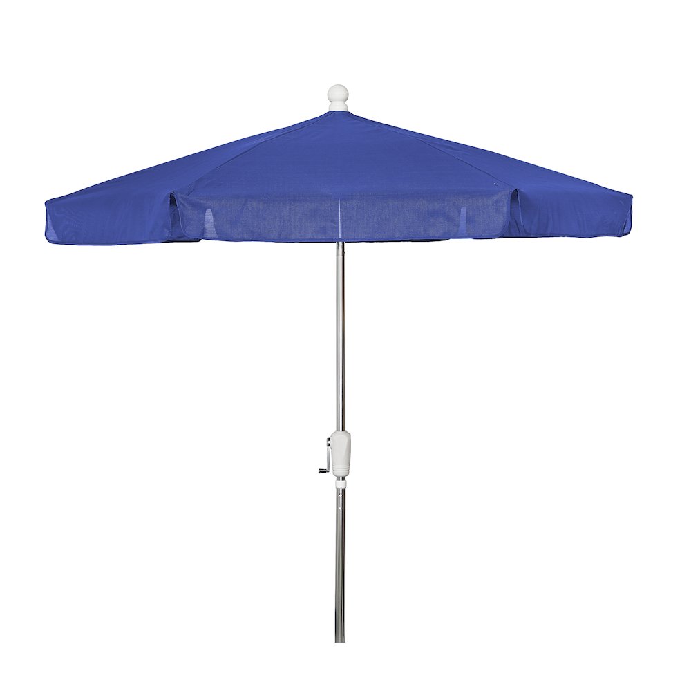 7.5' Hex Garden Umbrella 6 Rib Crank In Pacific Blue Vinyl Coated Weave. Picture 2
