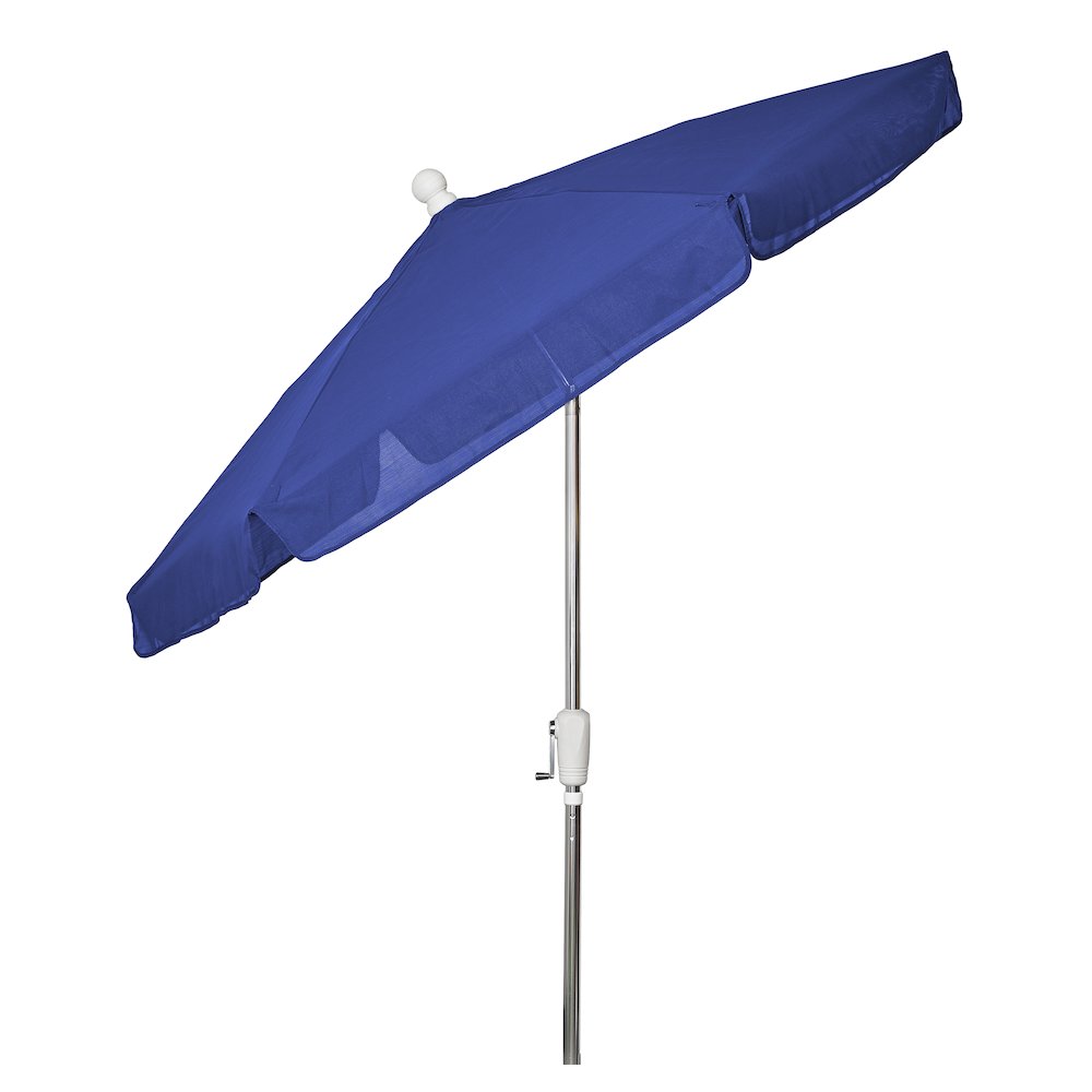 7.5' Hex Garden Umbrella 6 Rib Crank In Pacific Blue Vinyl Coated Weave. Picture 1