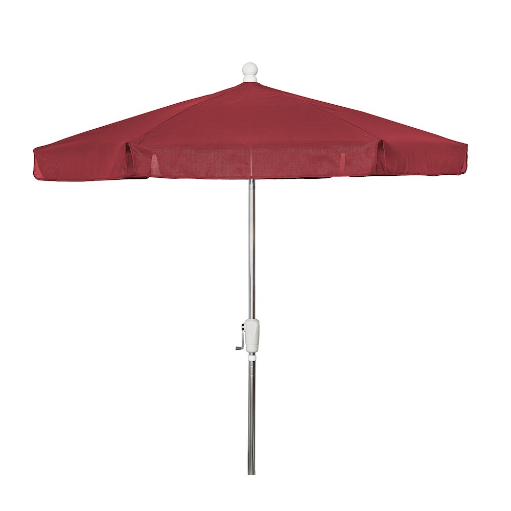 7.5' Hex Garden Umbrella 6 Rib Crank In Red Vinyl Coated Weave. Picture 3
