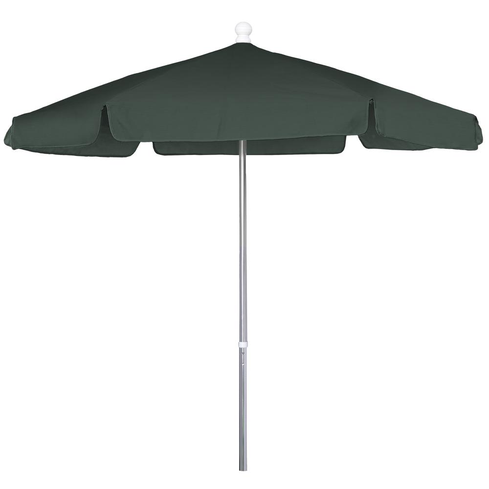 7.5' Hex Garden Umbrella 6 Rib In Forest Green Vinyl Coated Weave. Picture 1