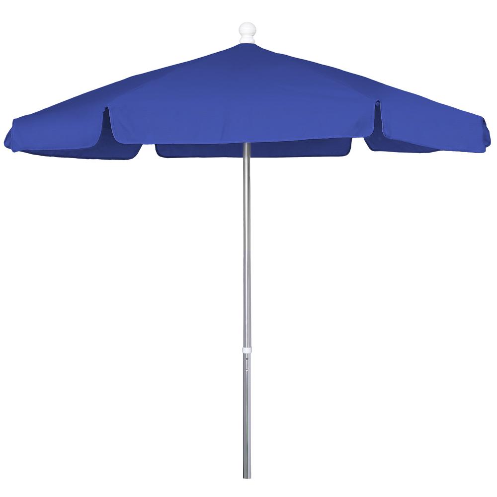 7.5' Hex Garden Umbrella 6 Rib In Pacific Blue Vinyl Coated Weave. Picture 1