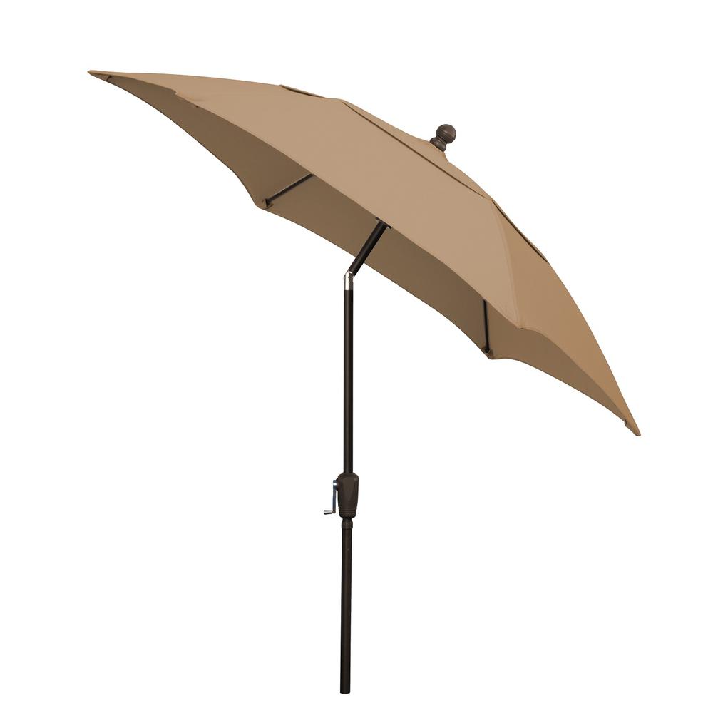 7.5' Oct Patio Tilt Umbrella 6 Rib Crank with Beige Solution Dyed Poly Canopy. Picture 1