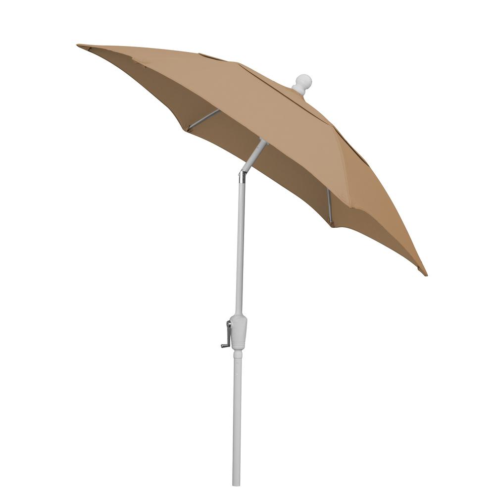 7.5' Oct Patio Tilt Umbrella 6 Rib Crank with Beige Solution Dyed Poly Canopy. Picture 1