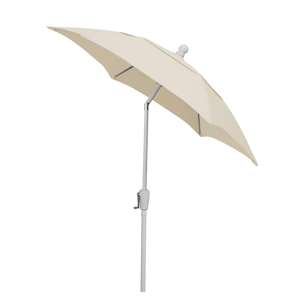 7.5' Oct Patio Tilt Umbrella 6 Rib Crank with Natural Solution Dyed Poly Canopy. Picture 1