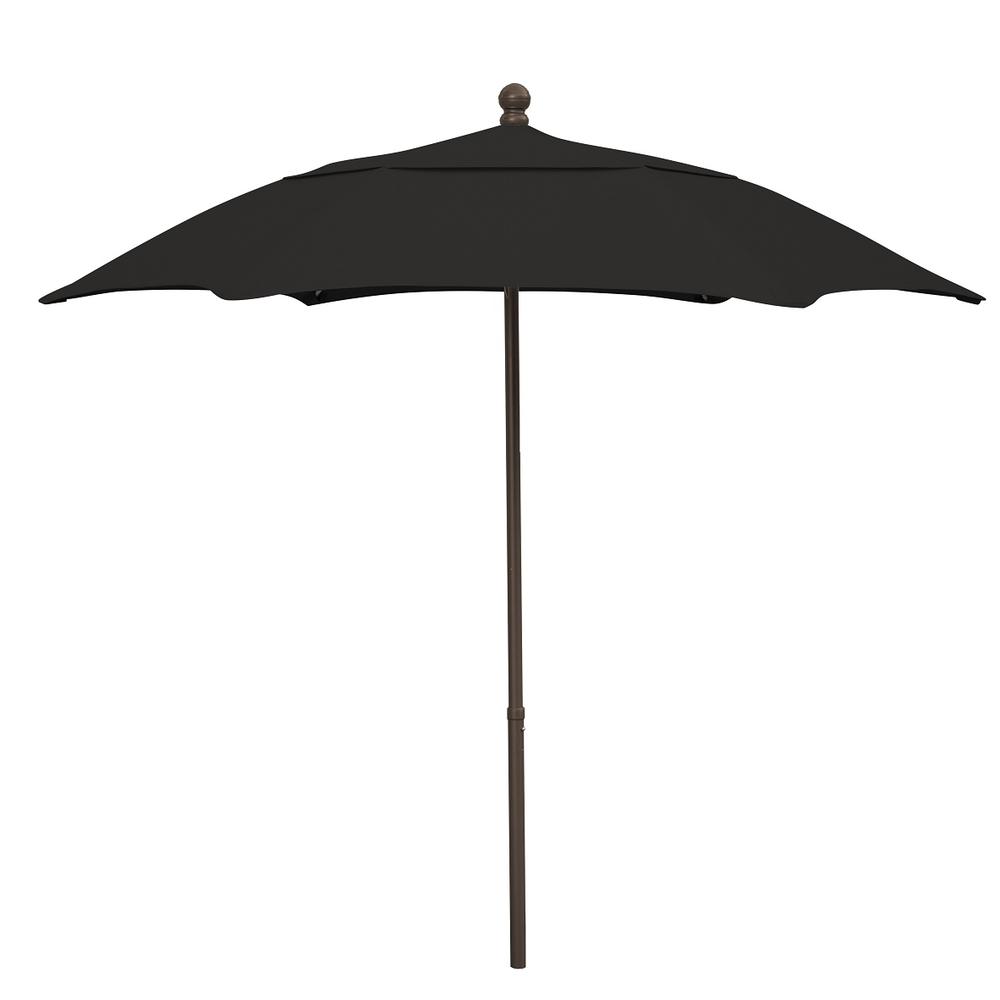 7.5' Oct Patio Umbrella 6 Rib with Black Solution Dyed Poly Canopy. Picture 1