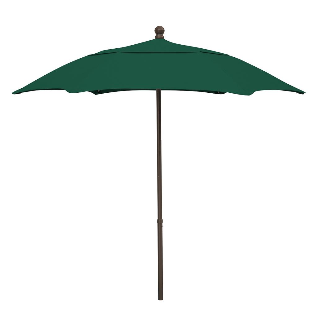 7.5' Oct Patio Umbrella 6 Rib with Forest Green Solution Dyed Poly Canopy. Picture 1