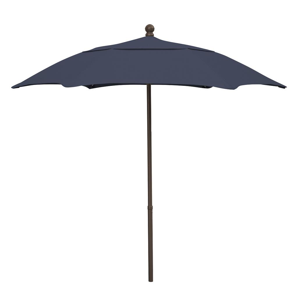 7.5' Oct Patio Umbrella 6 Rib with Navy Blue Solution Dyed Poly Canopy. Picture 1