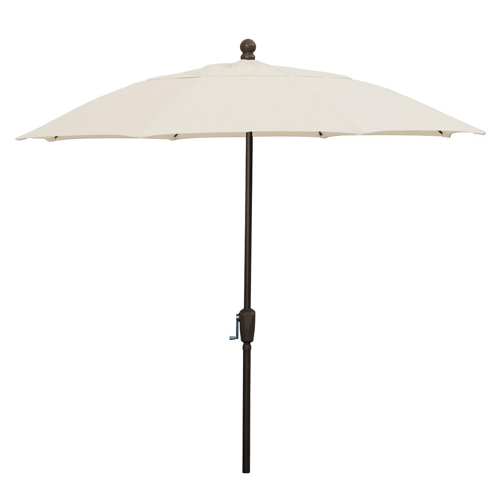 9' Oct Patio Umbrella 8 Rib Crank Lift with Natural Solution Dyed Poly Canopy. Picture 1