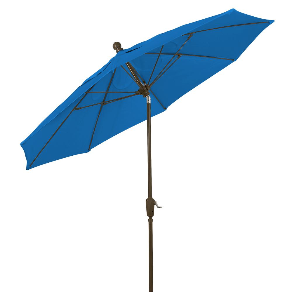 9' Oct Patio Tilt Umbrella 8 Rib Crank with Pacific Blue Solution Canopy. Picture 2