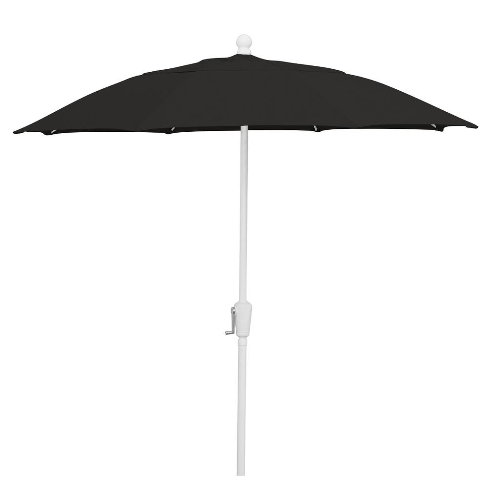 9' Oct Patio Umbrella 8 Rib Crank Lift with Black Solution Dyed Poly Canopy. Picture 1
