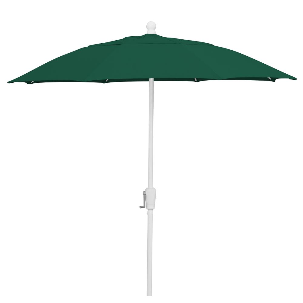 9' Oct Patio Umbrella 8 Rib Crank Lift with Forest Green Solution Canopy. Picture 1