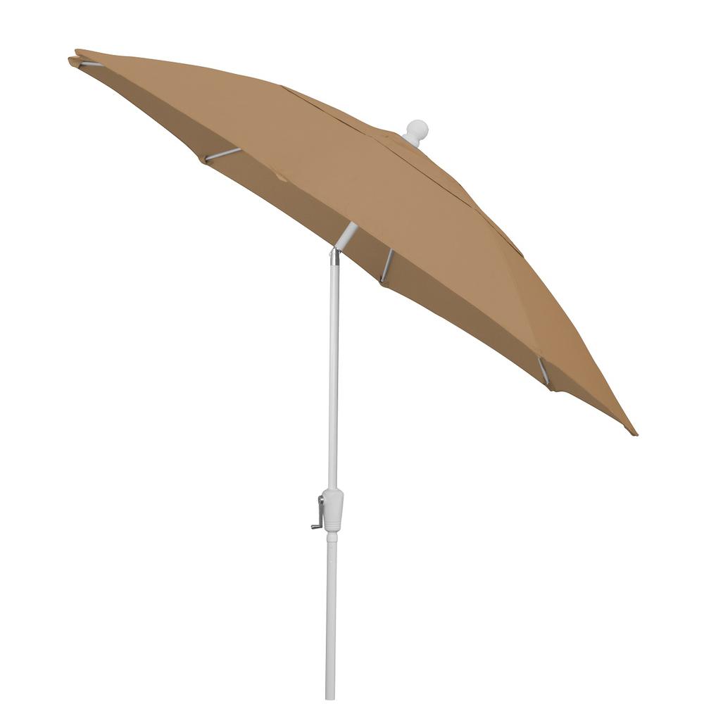 9' Oct Patio Tilt Umbrella 8 Rib Crank with Beige Solution Dyed Poly Canopy. Picture 2