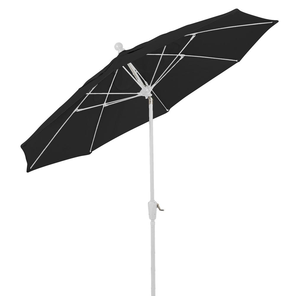 9' Oct Patio Tilt Umbrella 8 Rib Crank with Black Solution Dyed Poly Canopy. Picture 1