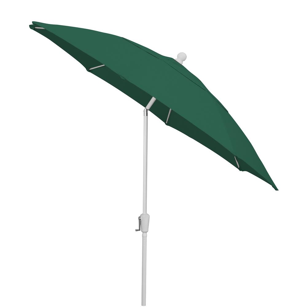 9' Oct Patio Tilt Umbrella 8 Rib Crank with Forest Green Solution Canopy. Picture 2