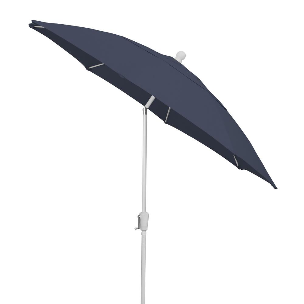 9' Oct Patio Tilt Umbrella 8 Rib Crank with Navy Blue Solution Dyed Poly Canopy. Picture 2