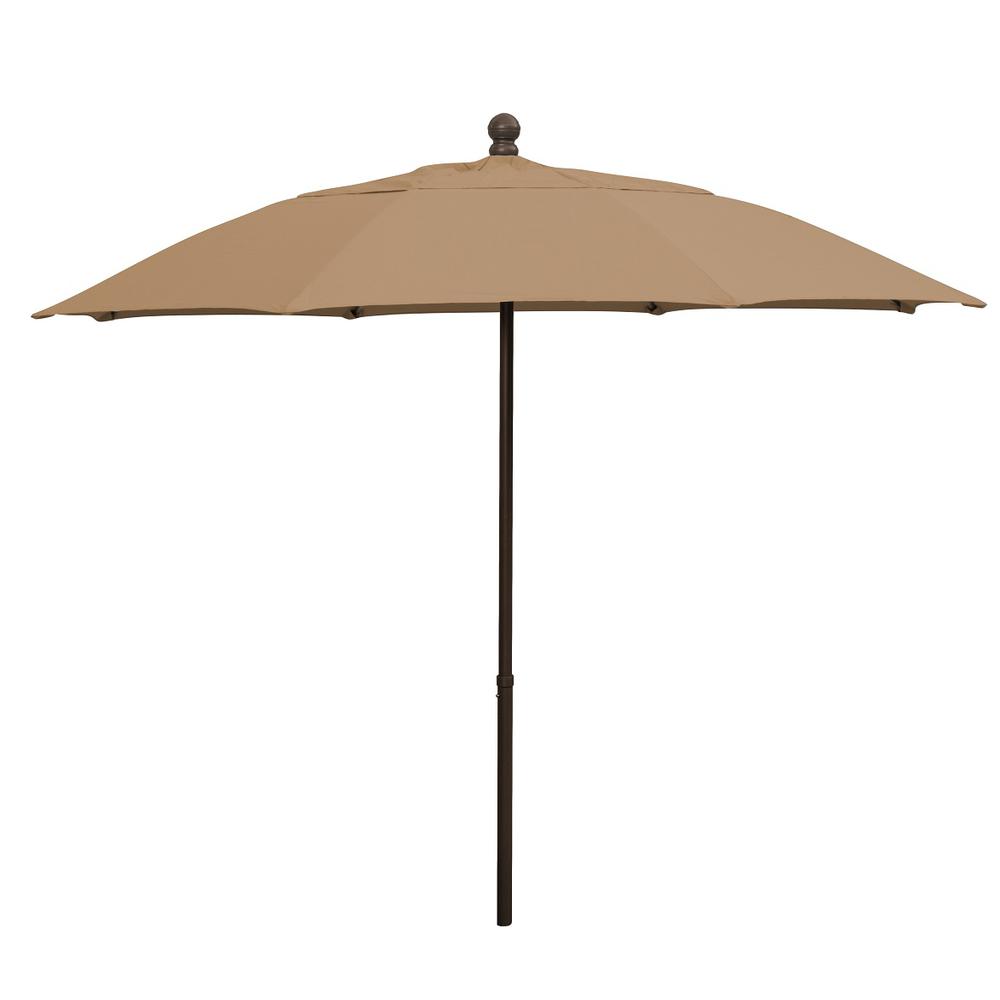 9' Oct Patio Umbrella 8 Rib with Beige Solution Dyed Poly Canopy. Picture 1