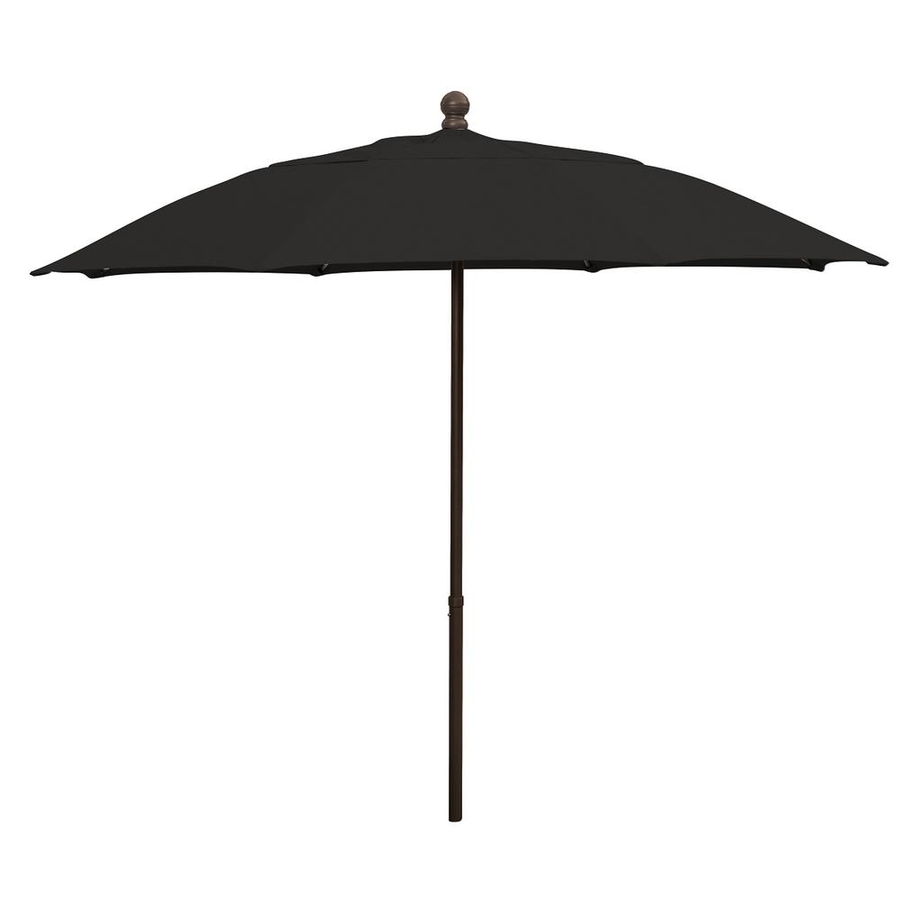 9' Oct Patio Umbrella 8 Rib with Black Solution Dyed Poly Canopy. Picture 1