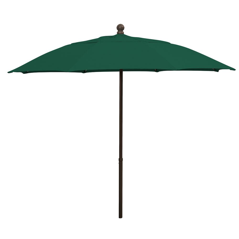9' Oct Patio Umbrella 8 Rib with Forest Green Solution Dyed Poly Canopy. Picture 1