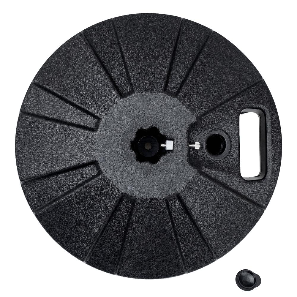 16" Dia Plastic Black Umbrella Base Fits 1.5" Dia Umbrella Poles. Picture 1