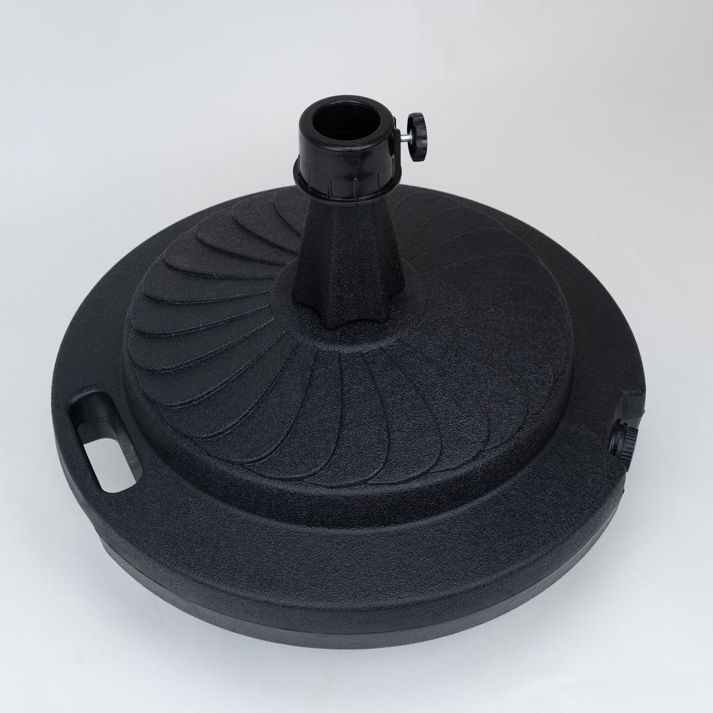 22" Diameter Resin Black Umbrella Base Fits 1.5" & 2.0" Diameter Umbrella Poles. Picture 4