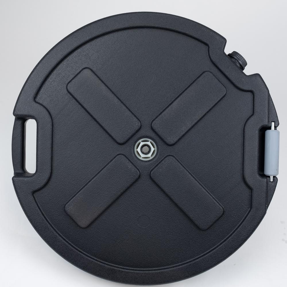 22" Diameter Resin Black Umbrella Base Fits 1.5" & 2.0" Diameter Umbrella Poles. Picture 2