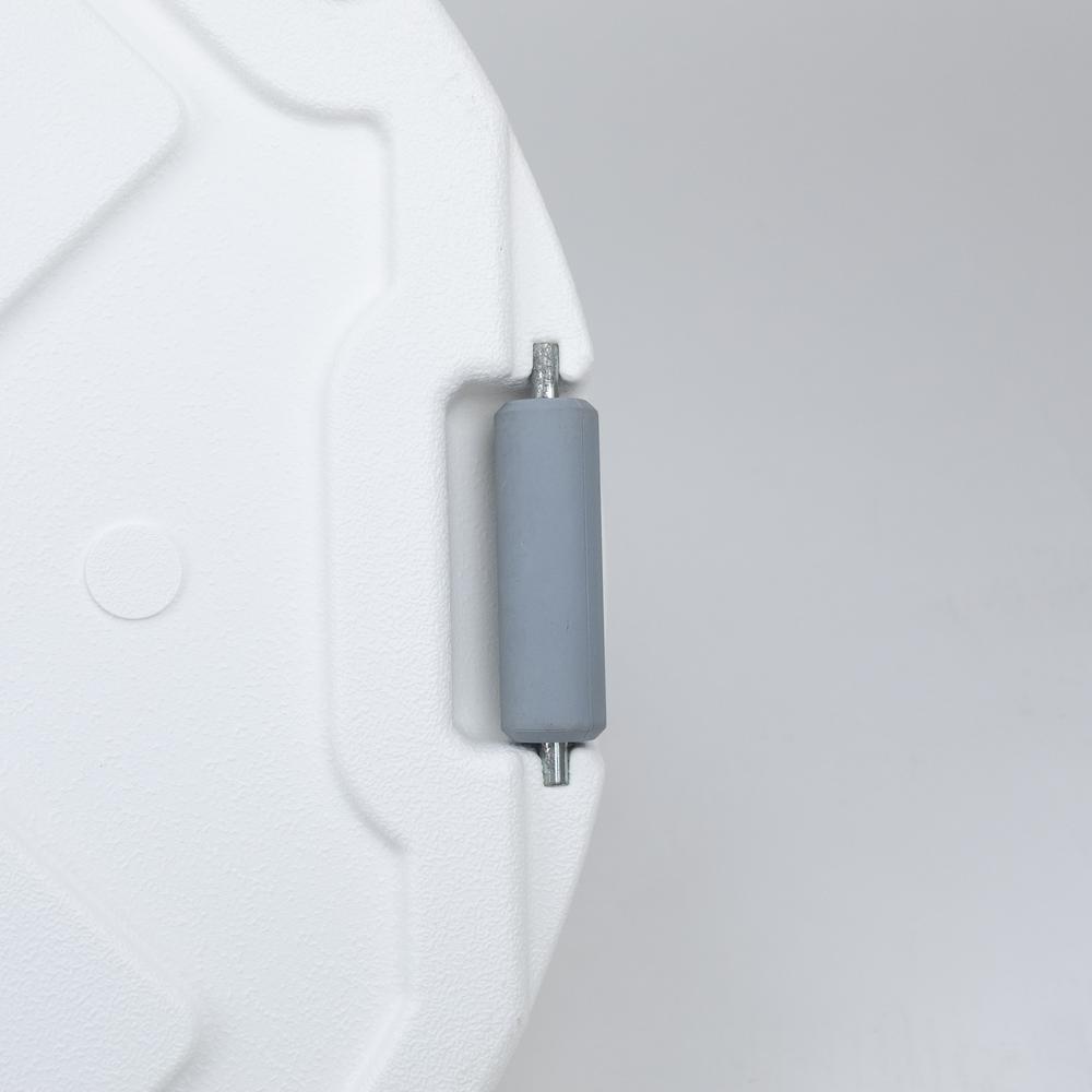 22" Diameter Resin White Umbrella Base Fits 1.5" & 2.0" Diameter Umbrella Poles. Picture 3