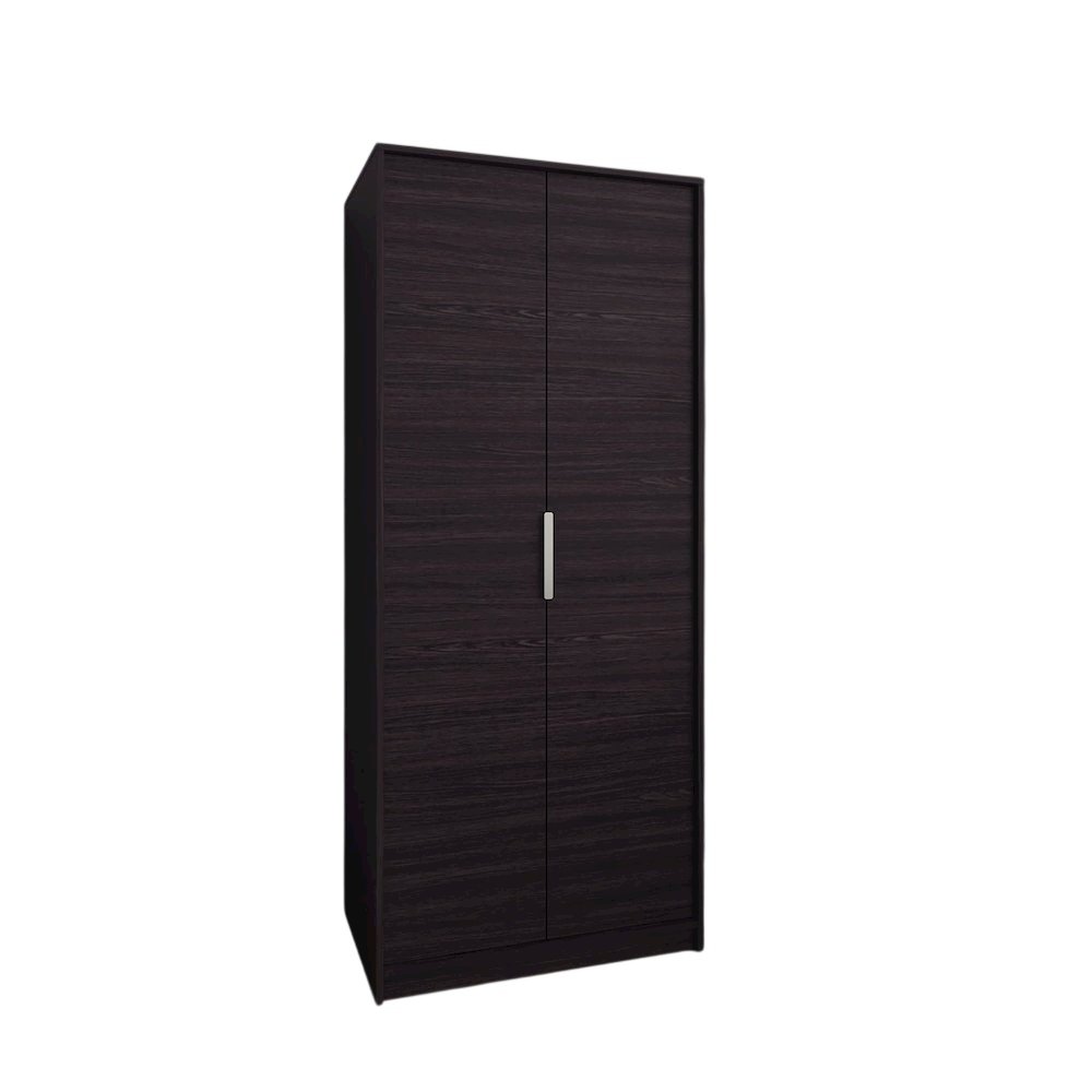 Armoire Double Doors, Hanging Rod, Interior Shelves, Freestanding Wardrobe,Black. Picture 1
