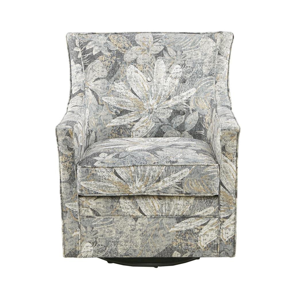 Blue Swivel Rocker Recliner Chair – Upholstered Glider for Comfort. Picture 5