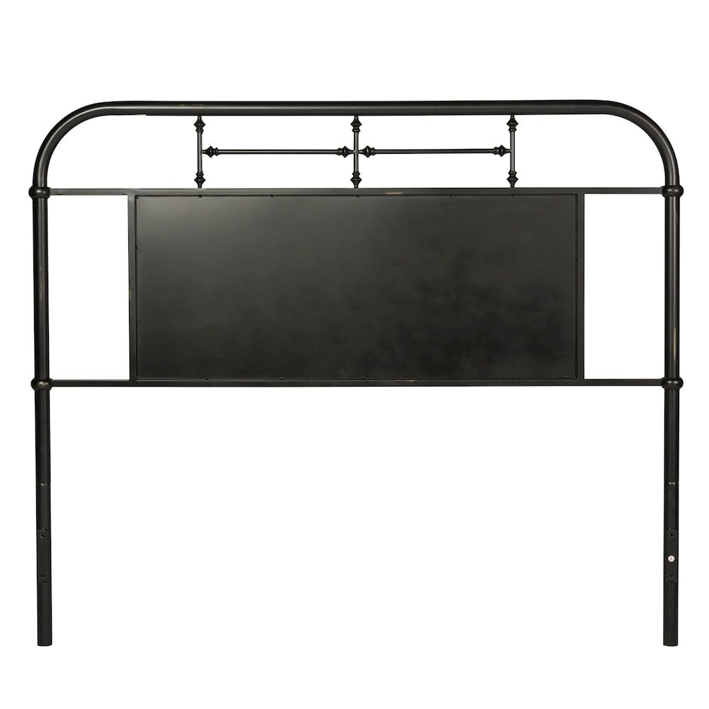 Vintage Series Queen Metal Headboard - Black in Distressed Metal. Picture 1