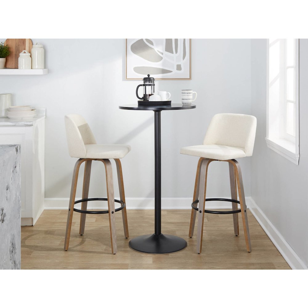 Black Toriano 30" Fixed-Height Barstool - Set of 2. Picture 7