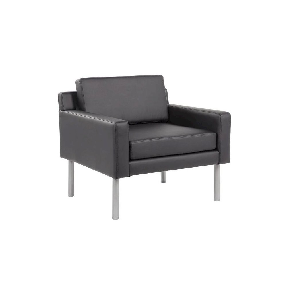 Boss Black Antimicrobial Vinyl Lounge Chair. Picture 1