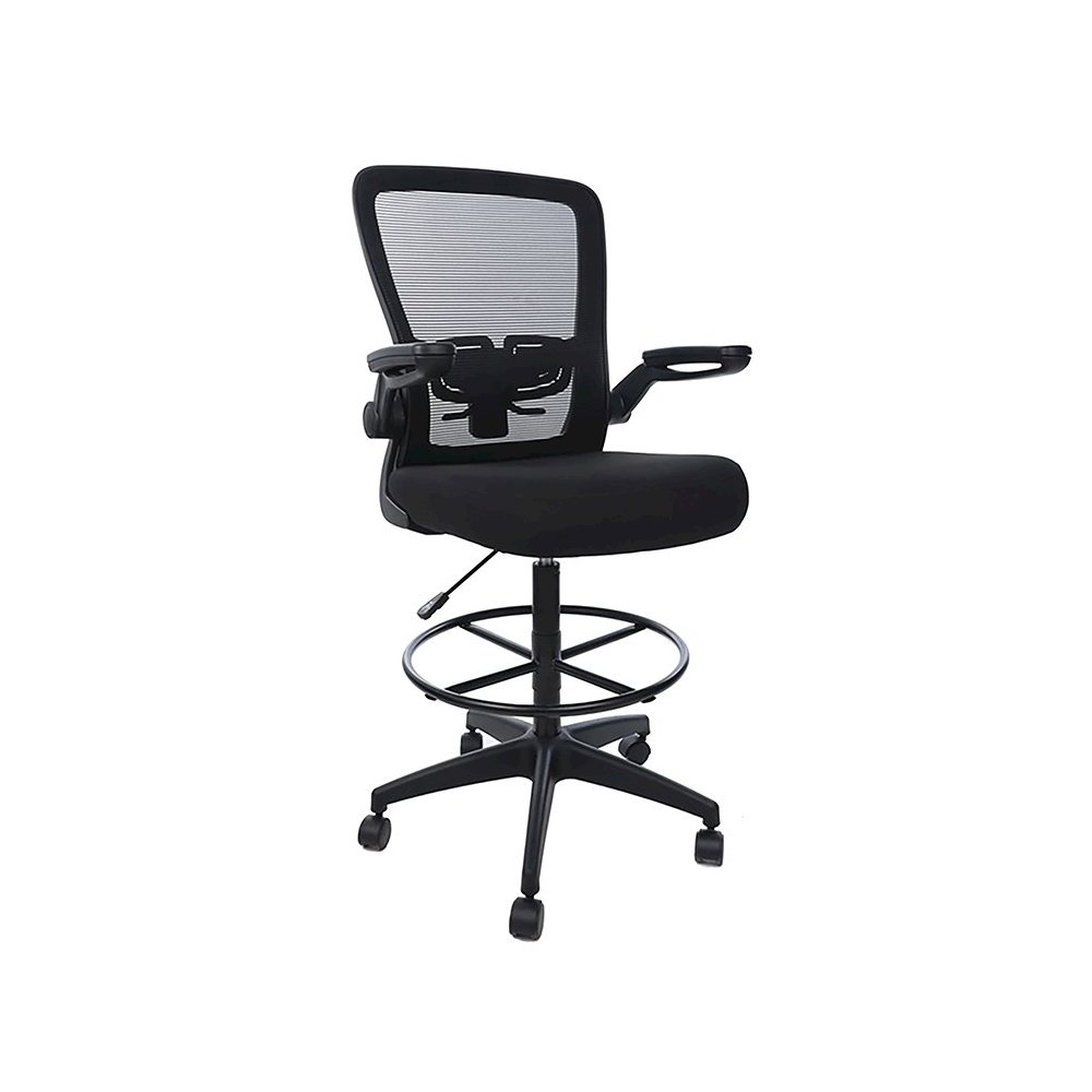 Boss Black Mesh, Flip Arm, Stool. Picture 1