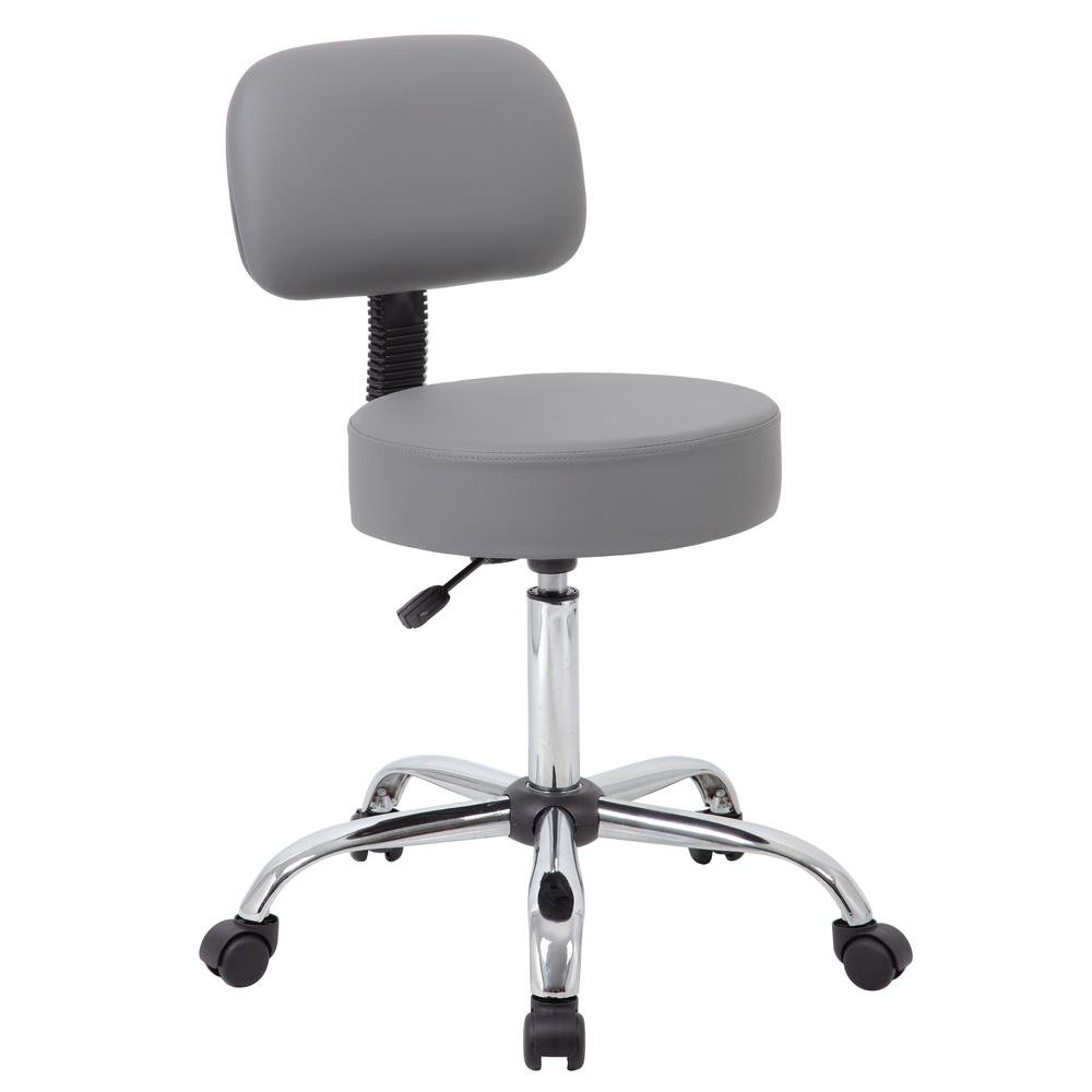 Gray Vinyl Office Guest Chair for Reception or Client Seating Areas. Picture 1