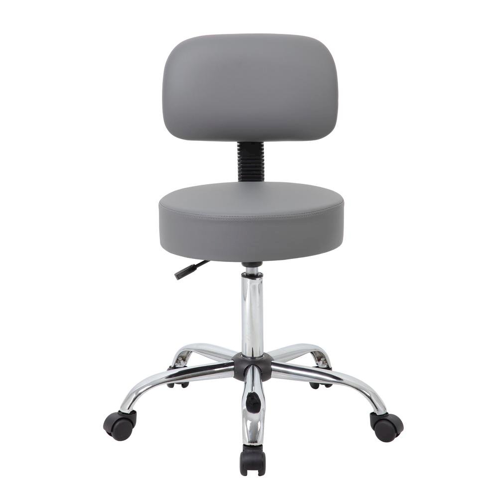 Gray Vinyl Office Guest Chair for Reception or Client Seating Areas. Picture 5