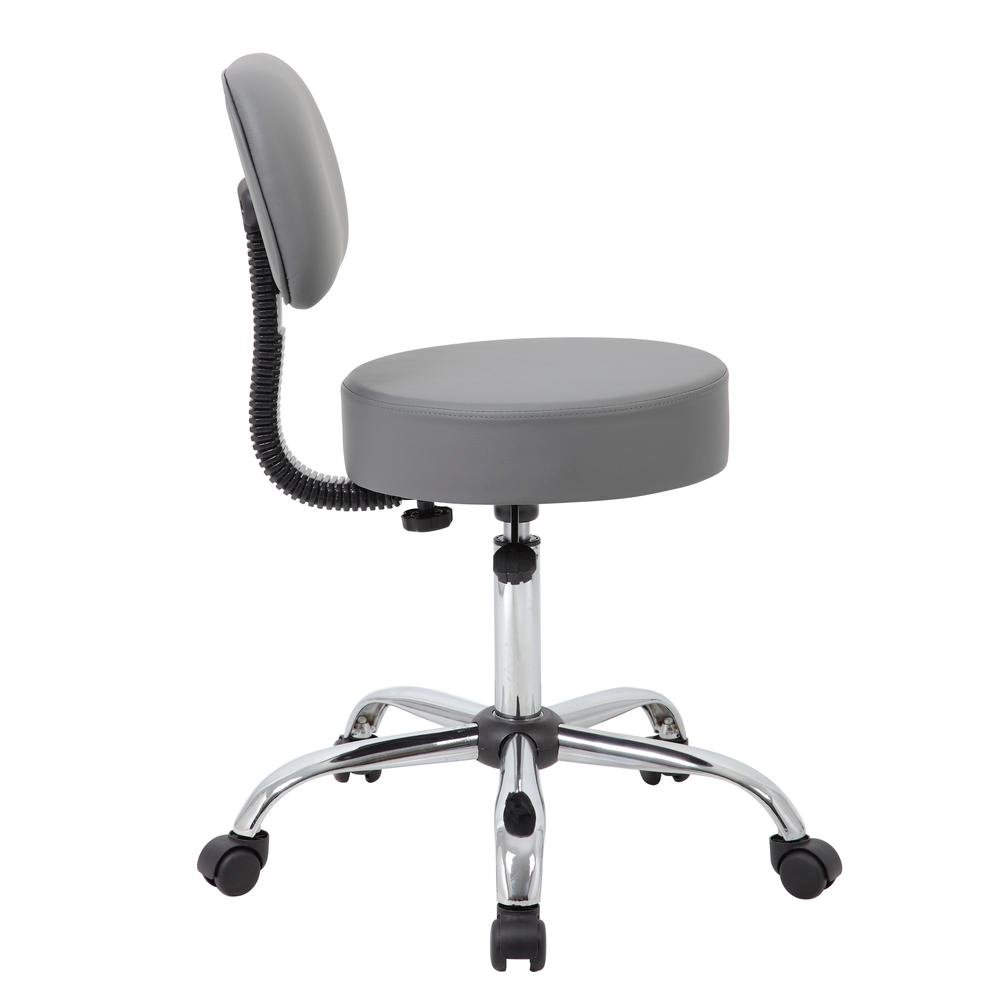 Gray Vinyl Office Guest Chair for Reception or Client Seating Areas. Picture 6