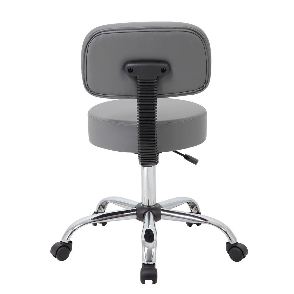 Gray Vinyl Office Guest Chair for Reception or Client Seating Areas. Picture 7